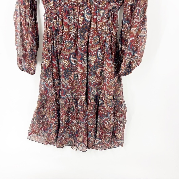 ✅ Lara Guidotti Women's Maxi Silk Blend Dress, Brown/Paisley Size LARGE - Picture 2 of 10